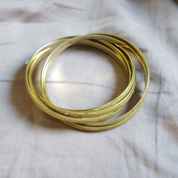 Charming Charlie Jewelry - Gold glitter bangles!